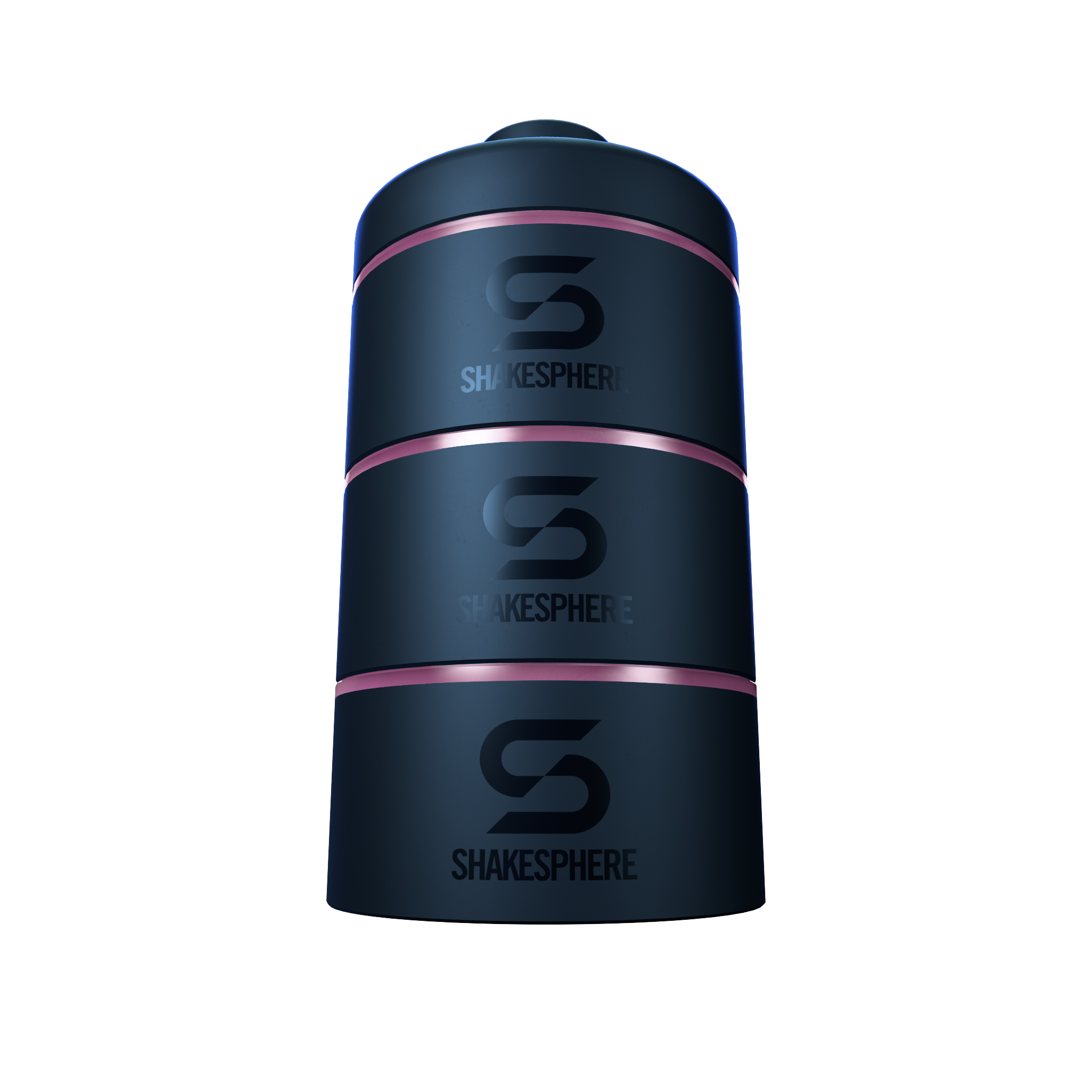ShakeSphere 三合一營養品分裝盒 迷霧黑 透明粉色隔層85g / 3oz
