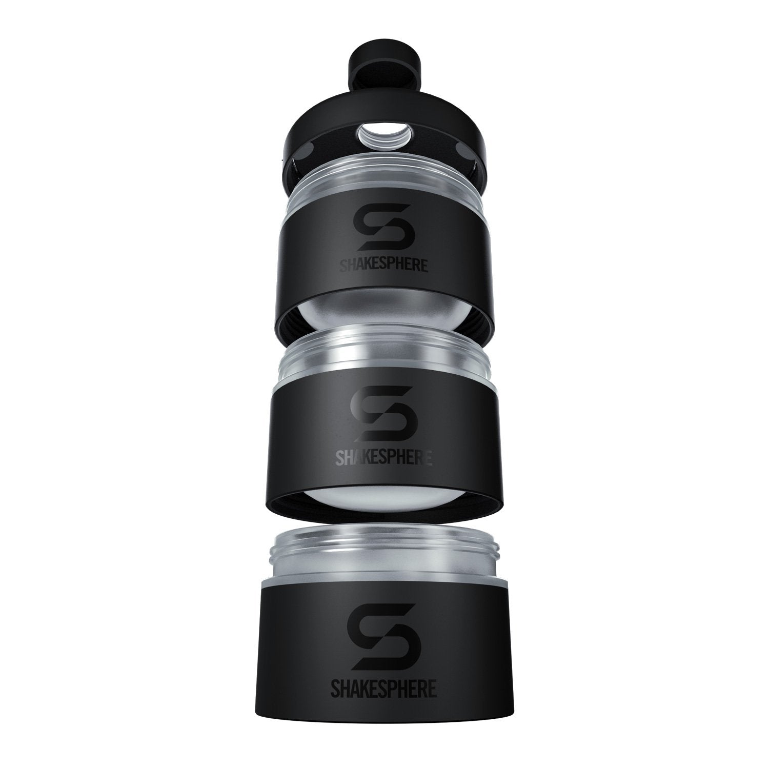 ShakeSphere 三合一營養品分裝盒 迷霧黑 透明隔層 85g / 3oz