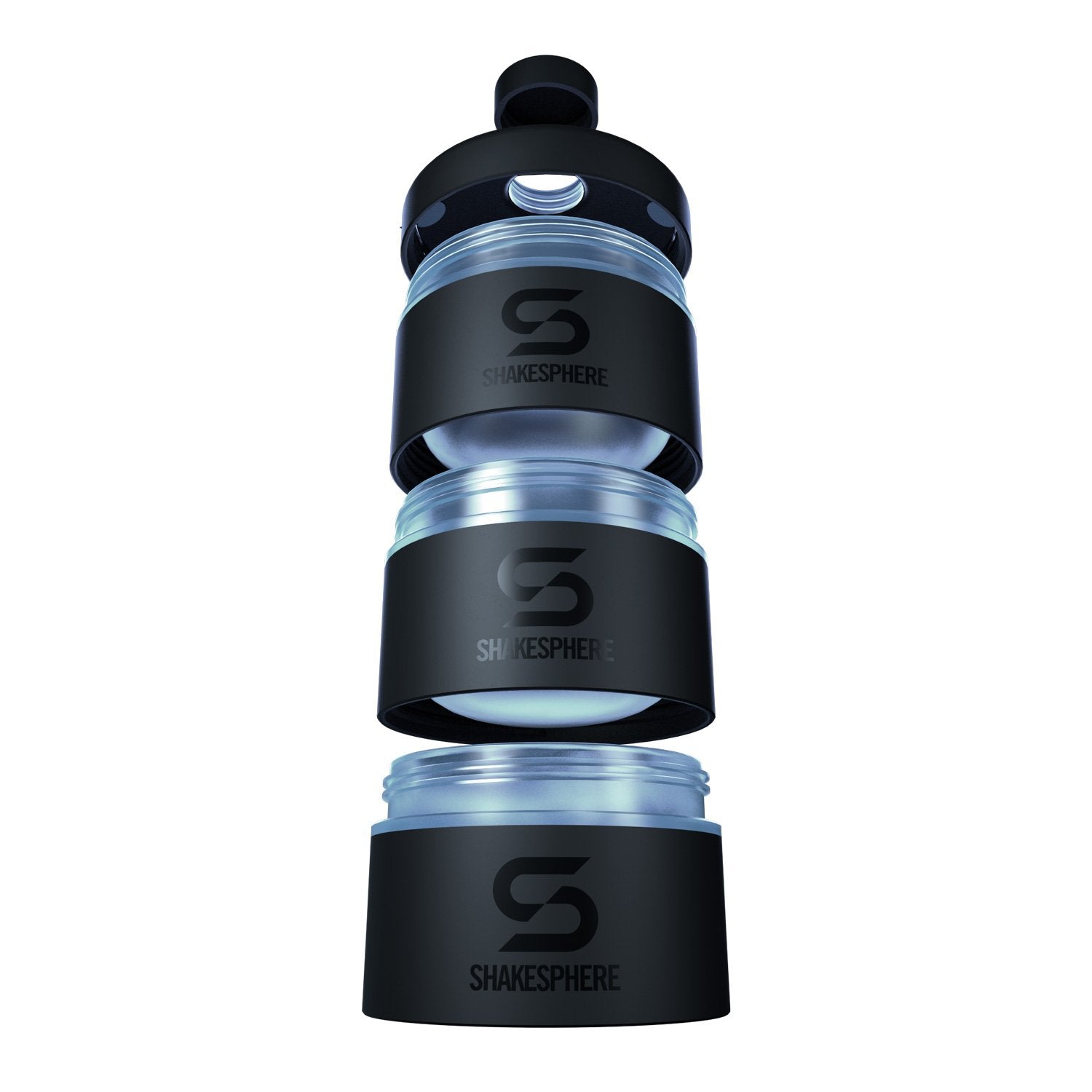 ShakeSphere 三合一營養品分裝盒 迷霧黑 藍色隔層 85g / 3oz